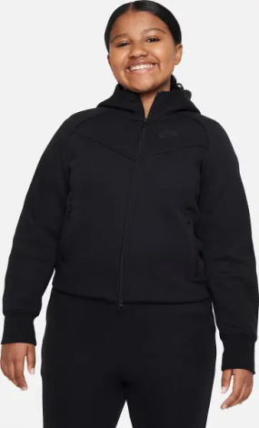 Толстовка підліткова Nike SPORTSWEAR TECH FLEECE FULL-ZIP (EXTENDED SIZE) чорна FD2980-010