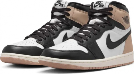 Кросівки жіночі Nike JORDAN 1 RETRO HIGH OG LATTE коричнево-біло-чорні FD2596-021