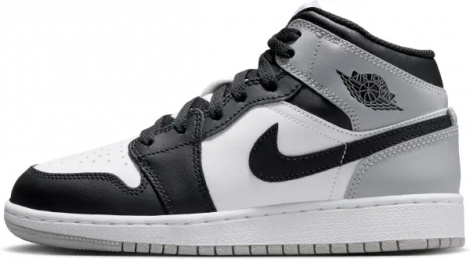 Кросівки підліткові Nike AIR JORDAN 1 MID (GS) біло-чорно-сірі DQ8423-101