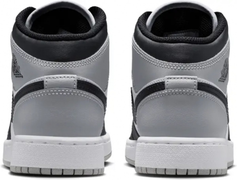 Кросівки підліткові Nike AIR JORDAN 1 MID (GS) біло-чорно-сірі DQ8423-101