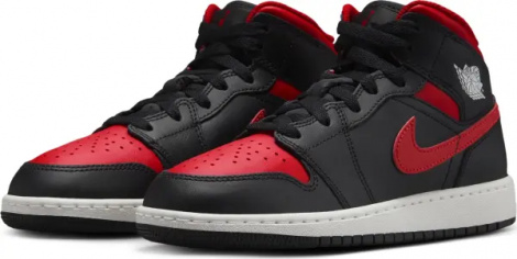 Кросівки підліткові Nike AIR JORDAN 1 MID (GS) чорно-червоні DQ8423-067