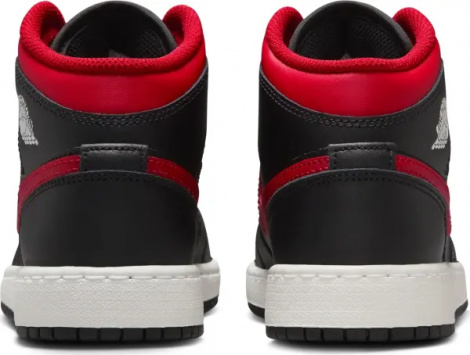 Кросівки підліткові Nike AIR JORDAN 1 MID (GS) чорно-червоні DQ8423-067