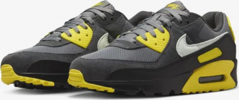 Кроссовки Nike AIR MAX 90 темно-серо-желтые DM0029-016
