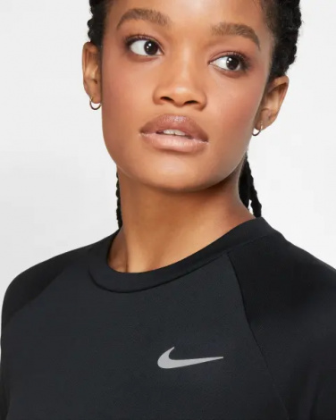 Лонгслів для бігу жіночий Nike PACER чорний CU3270-010