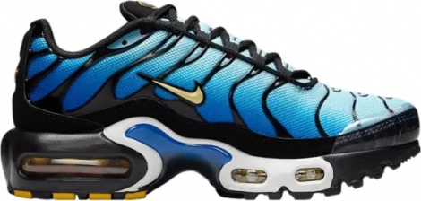 Кроссовки подростковые Nike AIR MAX PLUS (GS) сине-черно-желтые CD0609-032