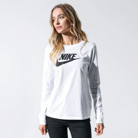 Лонгслів жіночий Nike NSW TEE ESSNTL LS ICON FUTURA білий BV6171-100