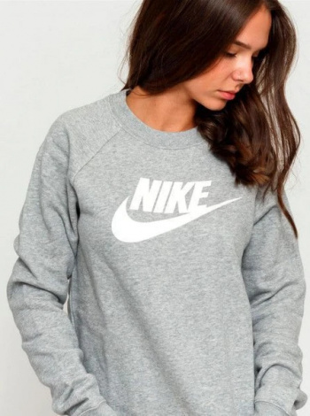 Свитшот женский Nike NSW ESSNTL CREW FLC HBR серый BV4112-063