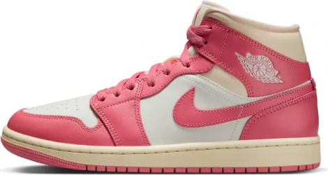 Кросівки жіночі Nike AIR JORDAN 1 MID рожево-біло-кремові BQ6472-109