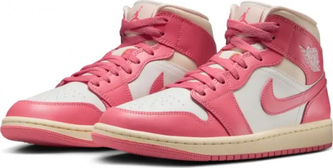 Кросівки жіночі Nike AIR JORDAN 1 MID рожево-біло-кремові BQ6472-109