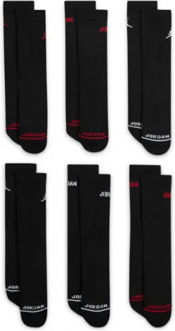 Носки детские Nike JORDAN LEGEND CREW SOCKS BOX SET черные (6 пар) BJ0343-023