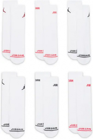 Шкарпетки дитячі Nike JORDAN LEGEND CREW SOCKS BOX SET білі (6 пар) BJ0343-001