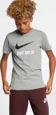 Футболка подростковая Nike SPORTSWEAR JDI SWOOSH серая AR5249-063