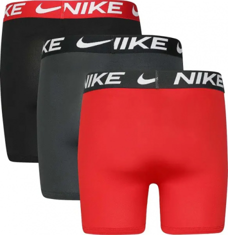 Трусы (боксерки) подростковые Nike DRI-FIT ESSENTIALS BOXER BRIEFS черные, темно-серые, красные (3 штуки) 9N0844-U10