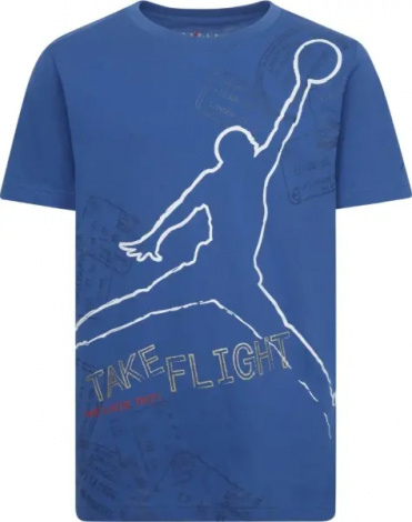 Футболка подростковая Nike JORDAN FLIGHT GRAPHIC синяя 95D006-U1R