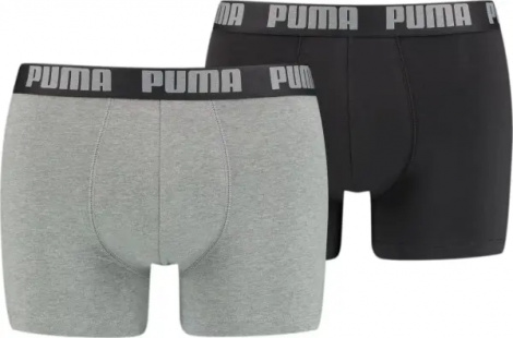 Трусы (боксерки) Puma BASIC MEN'S BOXERS 2PACK серые, черные (2 штуки) 906823-05