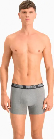 Трусы (боксерки) Puma BASIC MEN'S BOXERS 2PACK серые, черные (2 штуки) 906823-05
