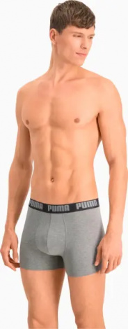 Трусы (боксерки) Puma BASIC MEN'S BOXERS 2PACK серые, черные (2 штуки) 906823-05