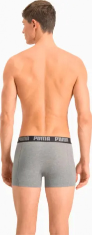 Трусы (боксерки) Puma BASIC MEN'S BOXERS 2PACK серые, черные (2 штуки) 906823-05