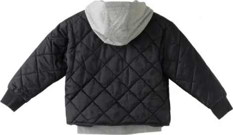 Куртка дитяча Nike FLEECE HOODED QUILT чорно-сіра 86N071-023