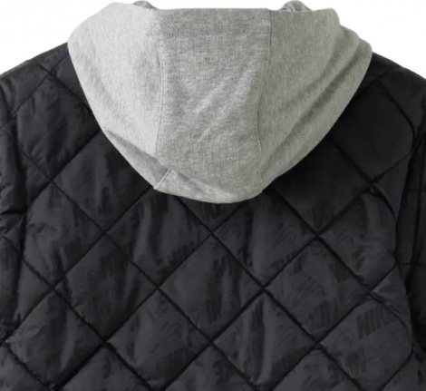 Куртка дитяча Nike FLEECE HOODED QUILT чорно-сіра 86N071-023