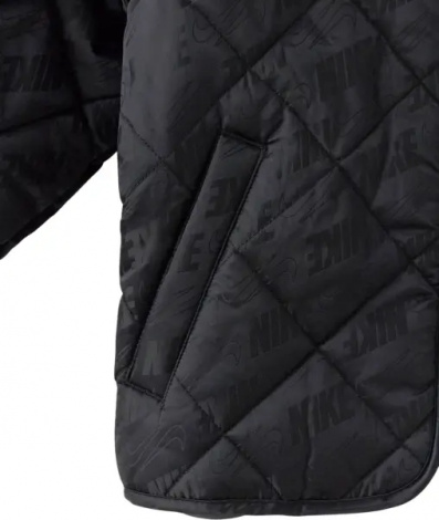 Куртка дитяча Nike FLEECE HOODED QUILT чорно-сіра 86N071-023