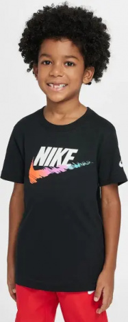Футболка детская Nike BRANDMARK SWOOSH черная 86M843-023