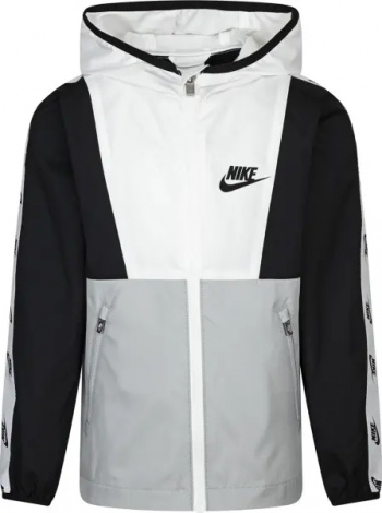 Вітровка дитяча Nike COLOR BLOCK WINDBREAKER біло-сіро-чорна 86M790-023