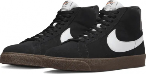 Кеды Nike SB ZOOM BLAZER MID черно-бело-коричневые 864349-010