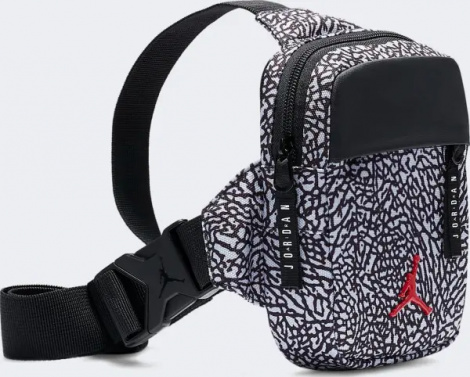 Сумка через плече Nike JORDAN AIRBORNE HIP BAG біло-чорна 7A0747-I00