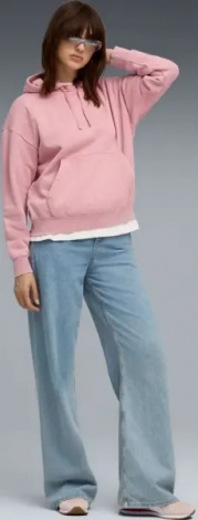 Худі жіноче Puma ESSENTIALS ELEVATED RELAXED WASH світло-рожеве 68810365
