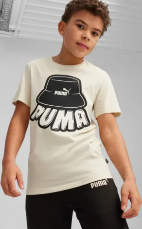 Футболка подростковая Puma ESSENTIALS MID 90S бежевая 679720-87