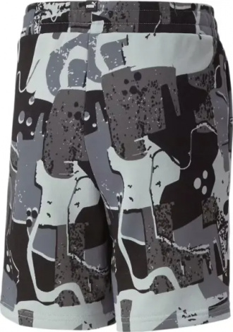 Шорти підліткові Puma ESSENTIALS+ STREET ART PRINTED сіро-чорні 674078-01