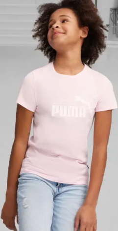 Футболка подростковая Puma ESSENTIALS LOGO светло-розовая 587029-67