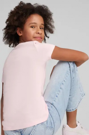 Футболка подростковая Puma ESSENTIALS LOGO светло-розовая 587029-67