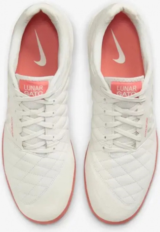 Футзалки (бампы) Nike LUNAR GATO II бело-коралловые 580456-011