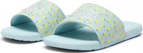 Шлепанцы детские Puma COOL CAT 2.0 LEMON бирюзово-лимонные 395655-02