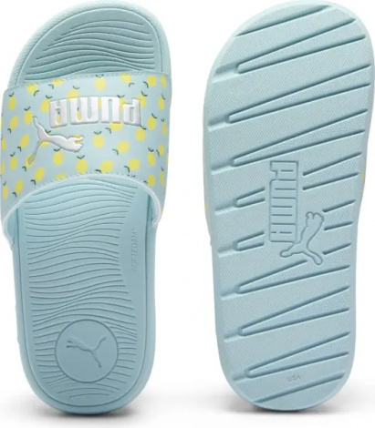 Шлепанцы детские Puma COOL CAT 2.0 LEMON бирюзово-лимонные 395655-02