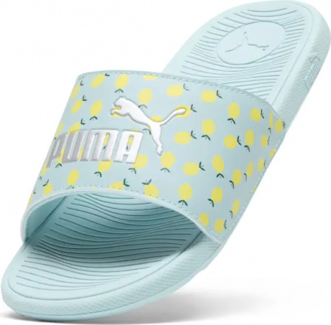 Шлепанцы детские Puma COOL CAT 2.0 LEMON бирюзово-лимонные 395655-02