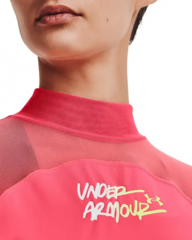 Лонгслів жіночий Under Armour HEATGEAR® CROP MOCK NECK TOP кораловий 1365760-819