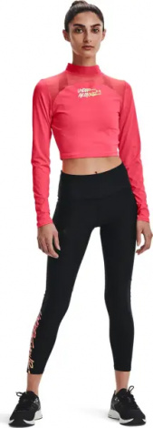 Лонгслів жіночий Under Armour HEATGEAR® CROP MOCK NECK TOP кораловий 1365760-819