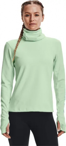 Світшот для бігу жіночий Under Armour EMPOWERED FUNNEL NECK салатовий 1365636-335