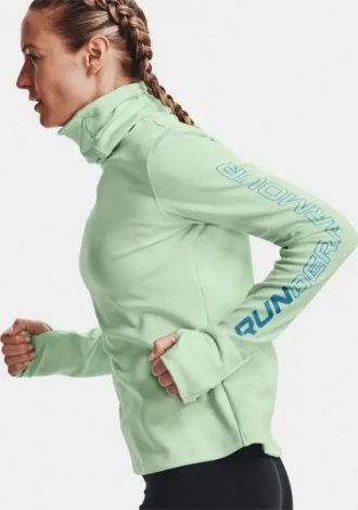 Світшот для бігу жіночий Under Armour EMPOWERED FUNNEL NECK салатовий 1365636-335