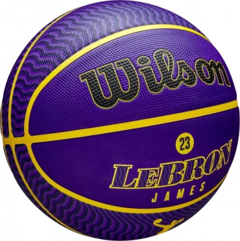 Баскетбольний м'яч Wilson NBA PLAYER ICON OUTDOOR LEBRON JAMES фіолетово-жовтий