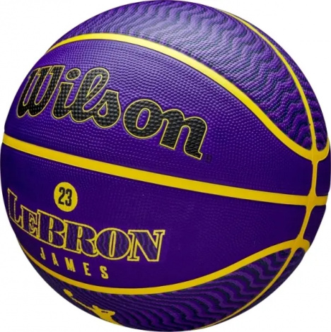 Баскетбольний м'яч Wilson NBA PLAYER ICON OUTDOOR LEBRON JAMES фіолетово-жовтий