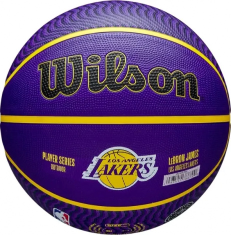 Баскетбольний м'яч Wilson NBA PLAYER ICON OUTDOOR LEBRON JAMES фіолетово-жовтий