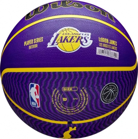 Баскетбольний м'яч Wilson NBA PLAYER ICON OUTDOOR LEBRON JAMES фіолетово-жовтий