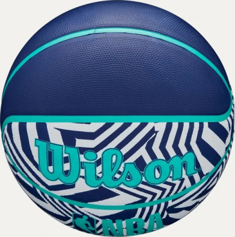 Баскетбольний м'яч Wilson NBA DRV PLUS DAZZLE CAMO OUTDOOR INDIGO темно-синьо-бірюзово-білий