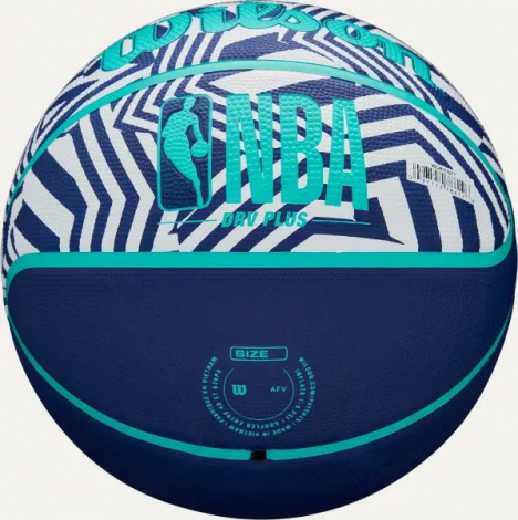 Баскетбольний м'яч Wilson NBA DRV PLUS DAZZLE CAMO OUTDOOR INDIGO темно-синьо-бірюзово-білий