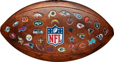 М'яч для американського футболу Wilson NFL JR JR THROWBACK FB 32 TEAM LOGO коричневий