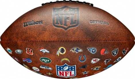 М'яч для американського футболу Wilson NFL JR JR THROWBACK FB 32 TEAM LOGO коричневий